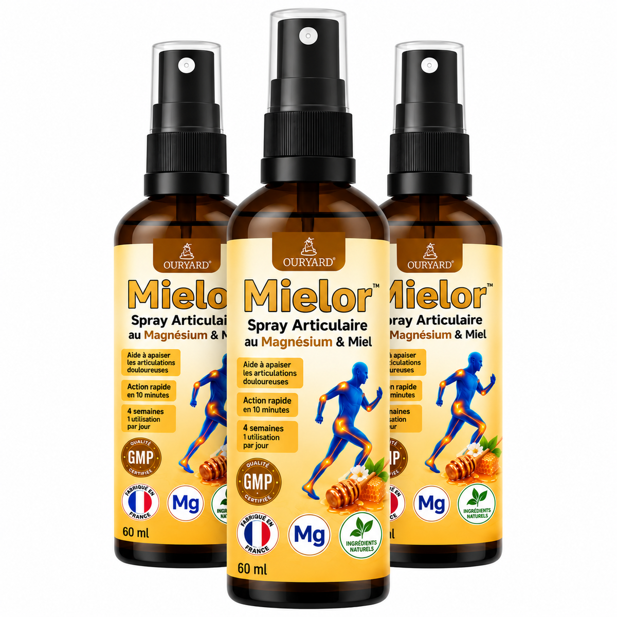 Mielor™ Spray Articulaire au Magnésium & Miel | Répare vos articulations douloureuses en 10 minutes!