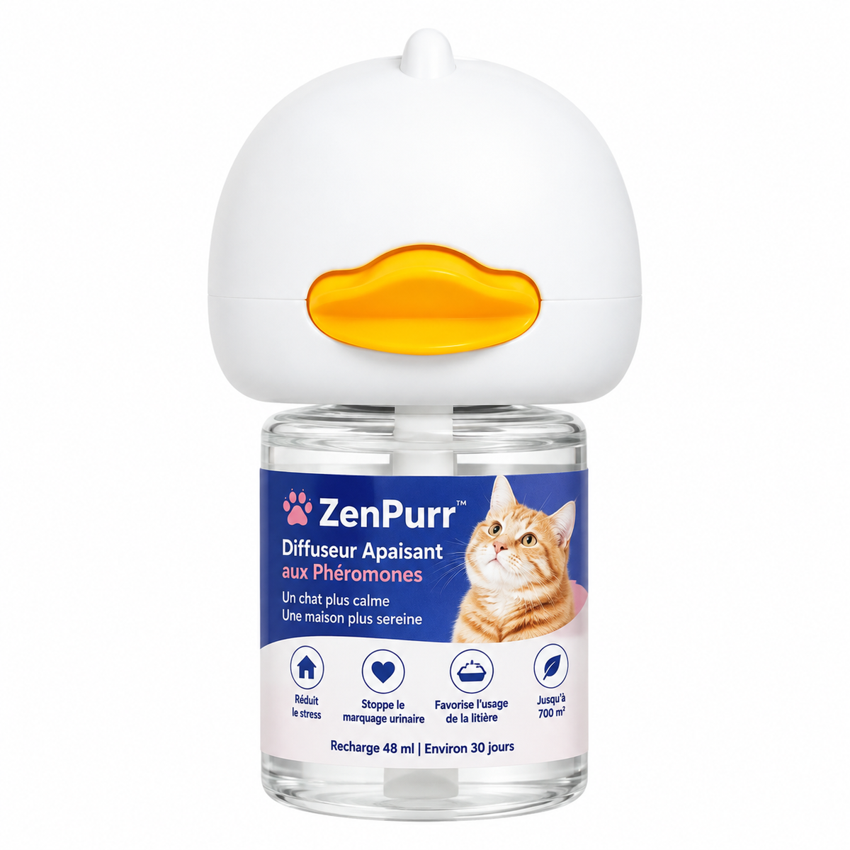 ZenPurr™ Diffuseur Apaisant aux Phéromones | Stoppez le marquage urinaire et retrouvez un chat calme dès les premiers jours !
