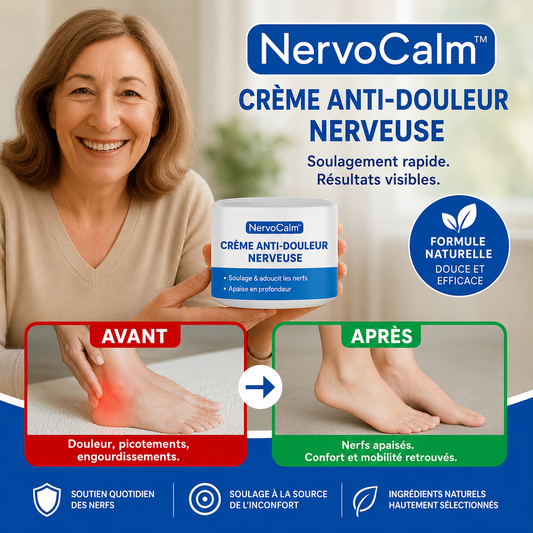 NervoCalm™ Crème Anti-Douleur Nerveuse | Élimine engourdissements et fourmillements en 5 jours chrono!