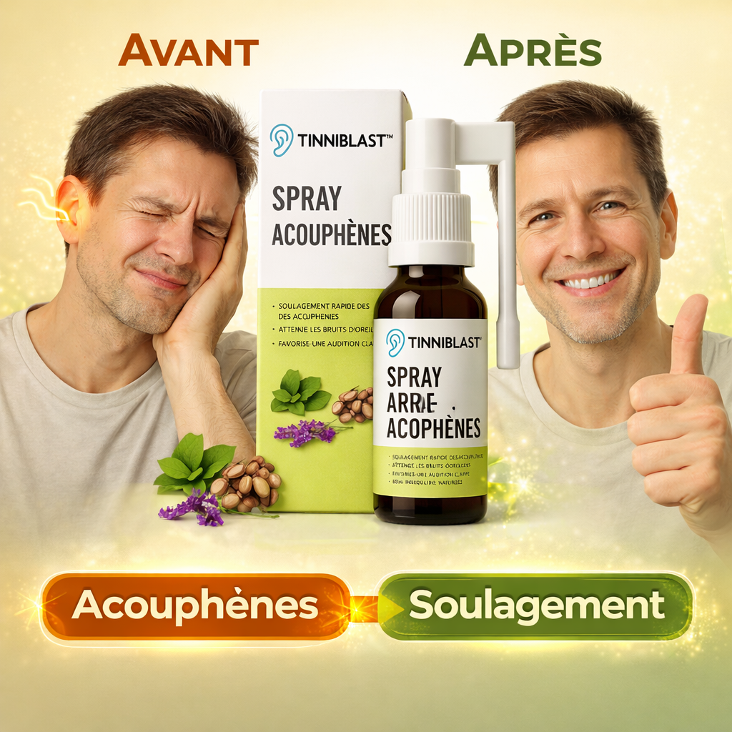 TinniBlast™ Spray Acouphènes | Éliminez les sifflements et bourdonnements en seulement 7 jours !
