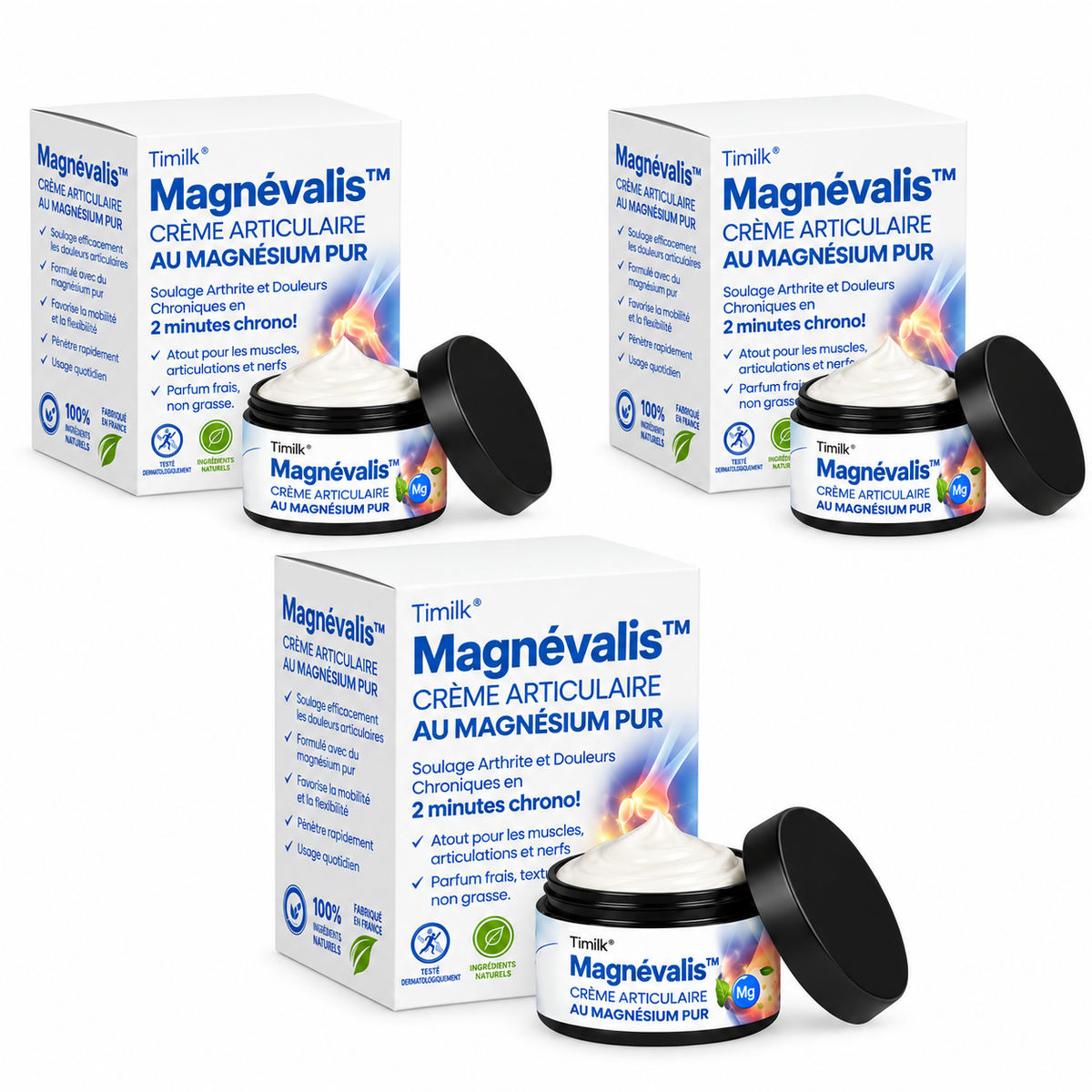 Magnévalis™ Crème Articulaire au Magnésium Pur | Soulage arthrite et douleurs chroniques en 2 minutes chrono!