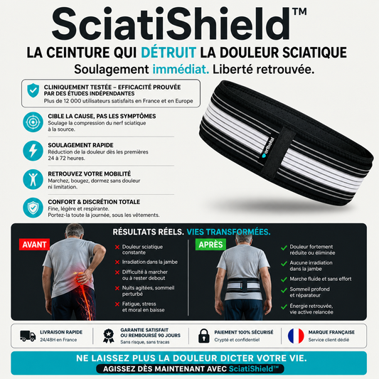 SciatiShield™ Ceinture Anti-Sciatique & Dos | Éliminez vos douleurs lombaires en 14 jours ou soyez remboursé !