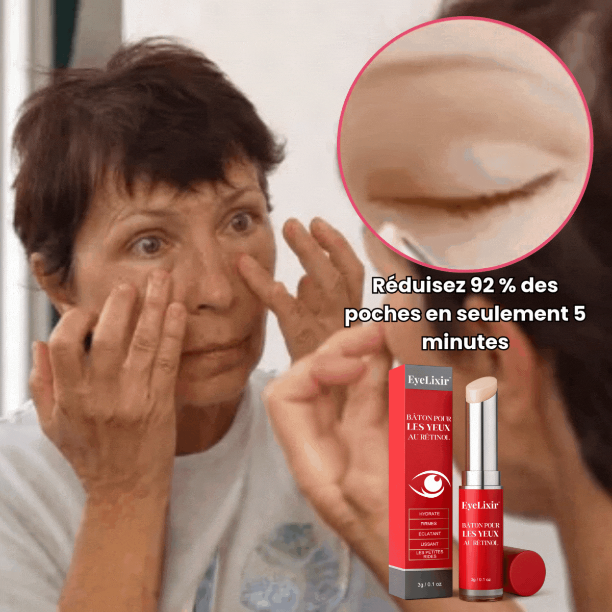 EyeBlitz™ Soin Anti-Poches | Réduit 92 % des poches en 5 minutes – Effet lifting immédiat sans injection !