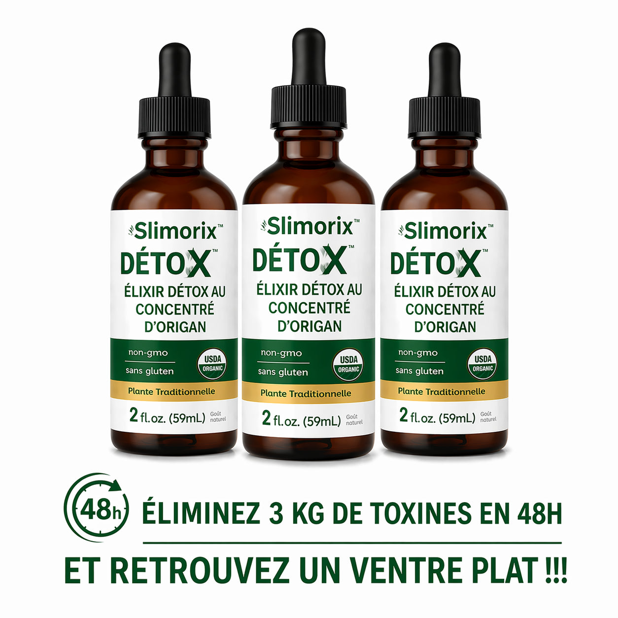 DetoxX™ Élixir Détox au Concentré d’Origan | Éliminez 3 kg de toxines en 48h et retrouvez un ventre plat !