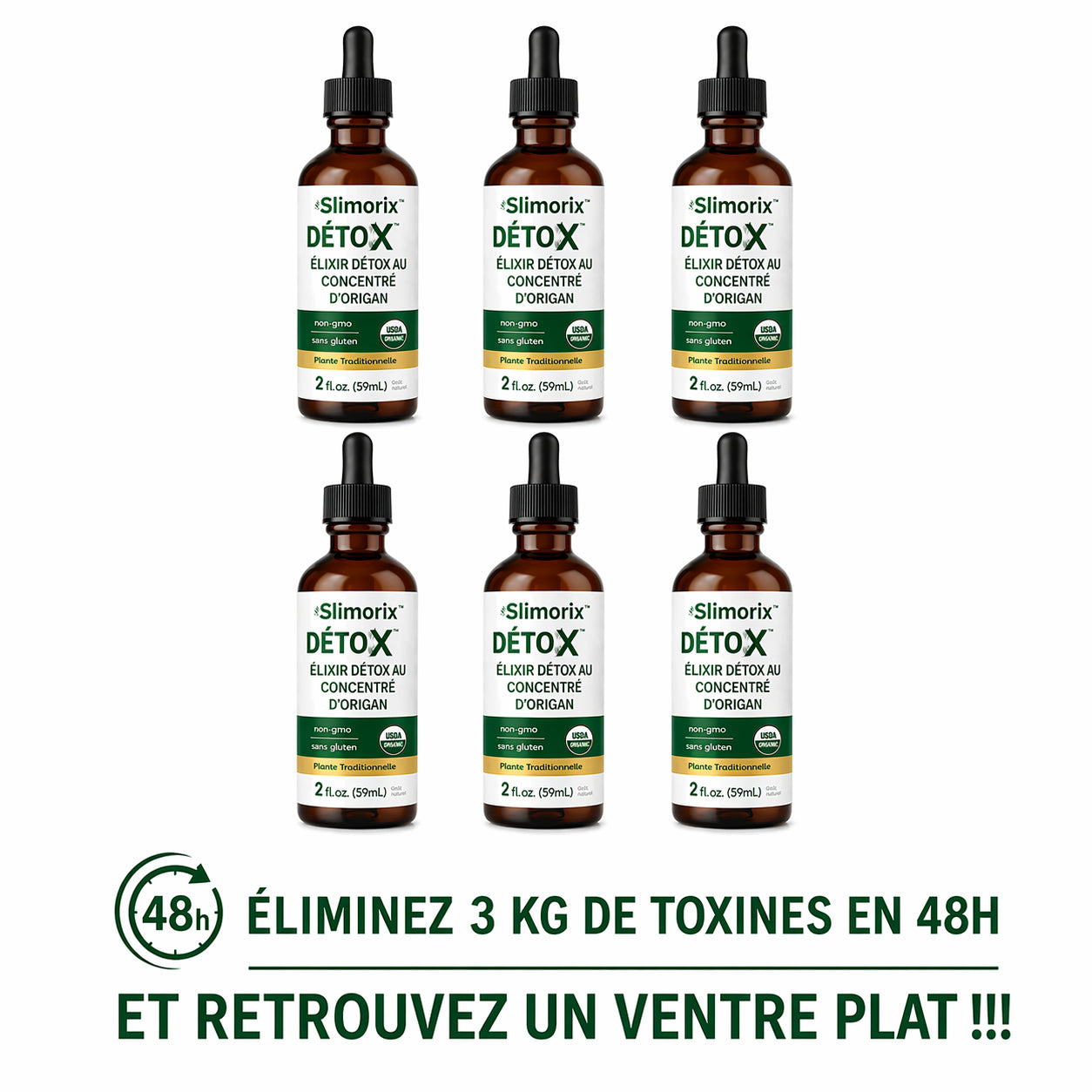 DetoxX™ Élixir Détox au Concentré d’Origan | Éliminez 3 kg de toxines en 48h et retrouvez un ventre plat !