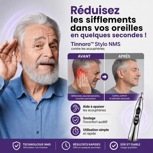 Tinnoro™ Stylo NMS contre les acouphènes | Réduisez les sifflements dans vos oreilles en quelques secondes !