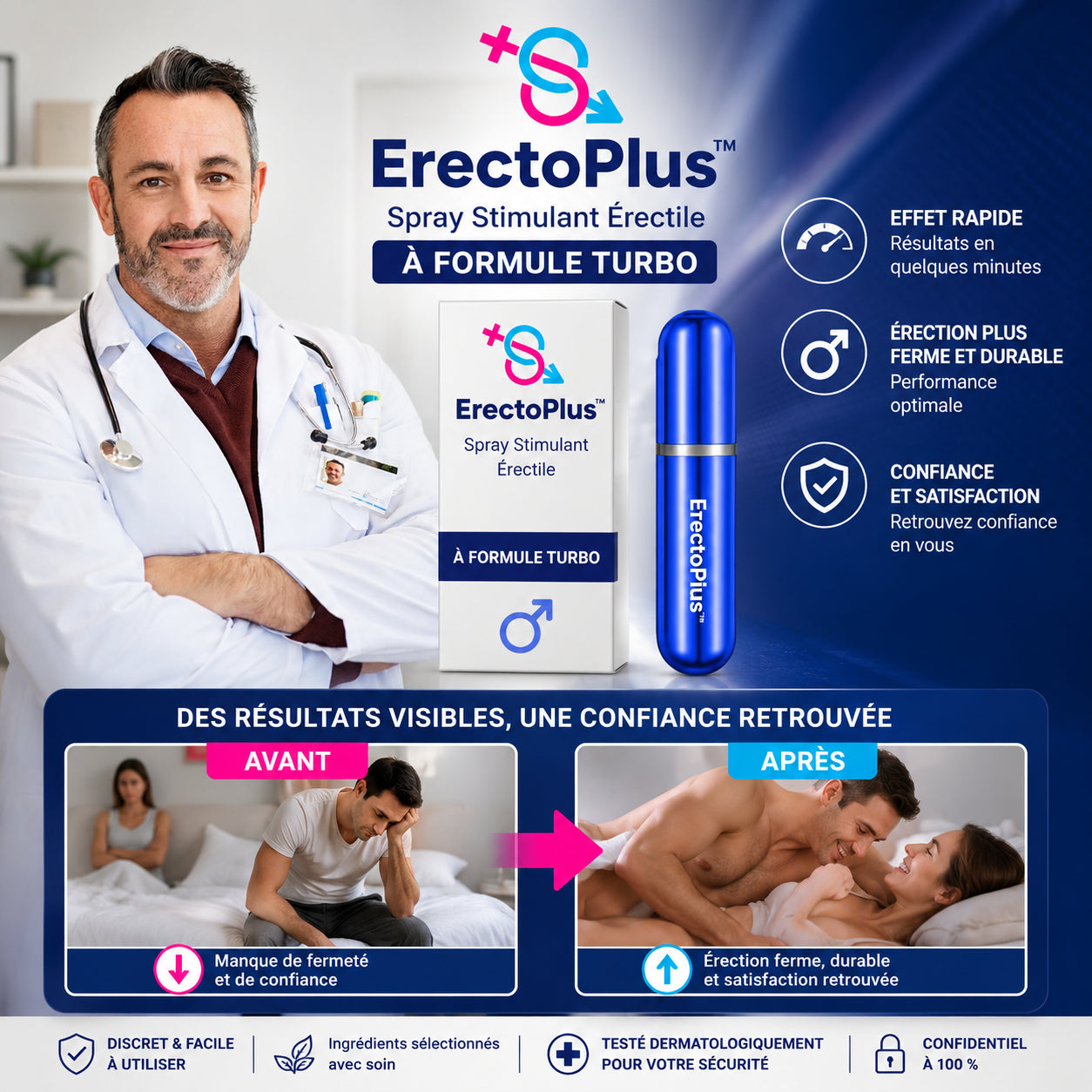ErectoPlus™ Spray Stimulant Érectile à Formule Turbo | Érections solides comme le roc en 3 minutes – Garanties!