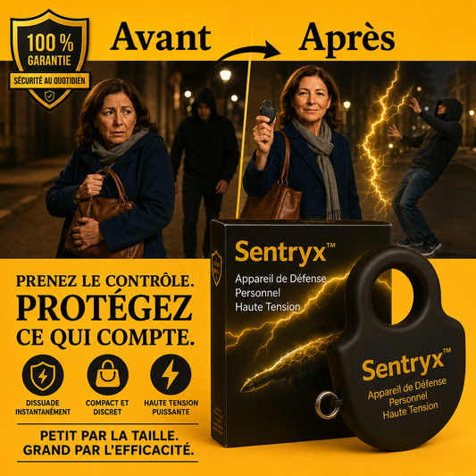 Sentryx™ Appareil de Défense Personnel Haute Tension | Neutralise tout agresseur en 1 seconde, sans effort !