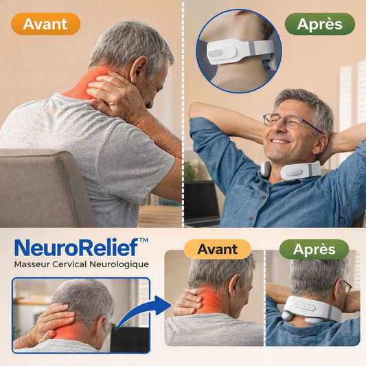 NeuroRelief™ Masseur Cervical Neurologique | Apaisez vos nerfs et relâchez vos tensions profondes en 10 minutes par jour !