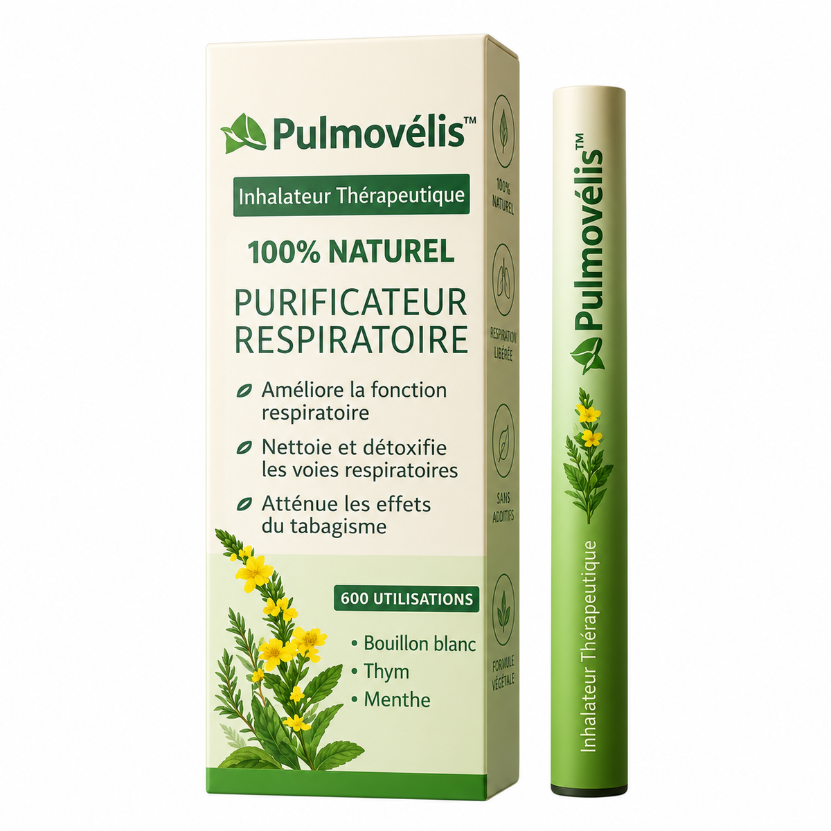 Pulmovélis™ Inhalateur Thérapeutique | Débouche vos poumons et stoppe l’essoufflement en 90 secondes!