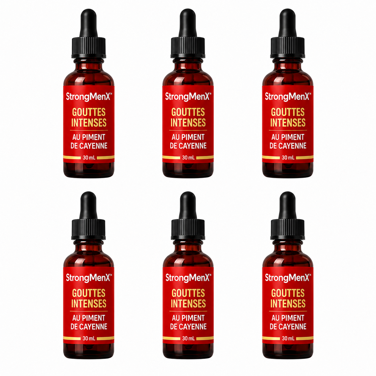 StrongMenX™ Gouttes Intenses au Piment de Cayenne | Retrouvez une érection en 3 minutes chrono !