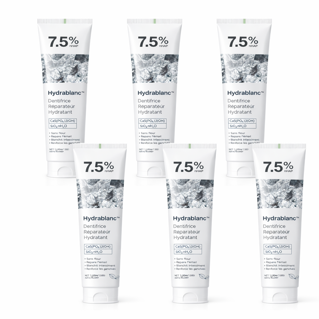 Hydrablanc™ Dentifrice Réparateur Hydratant | Répare l’émail et blanchit les dents dès les premiers brossages !