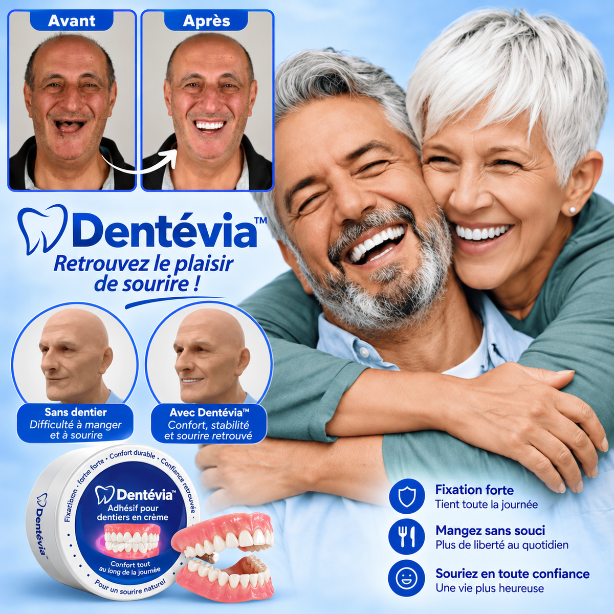 Dentévia™ Prothèse Dentaire Instantanée | Un sourire éclatant sans dentiste en 10 secondes !