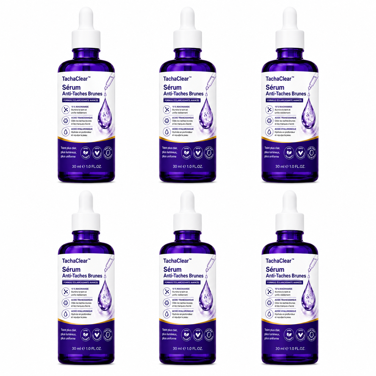 TachaClear™ Sérum Anti-Taches Brunes | Effacez les taches foncées et retrouvez un teint plus clair en quelques semaines !