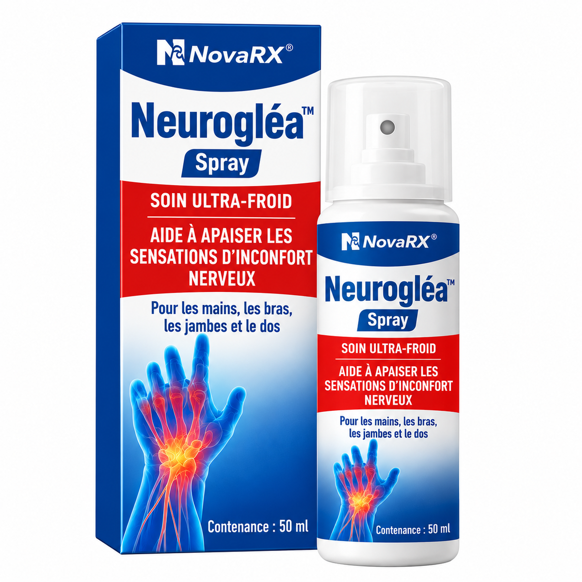 Neurogléa™ Spray Anti-Neuropathie Ultra-Froid | Stoppe les douleurs nerveuses en moins de 2 minutes!