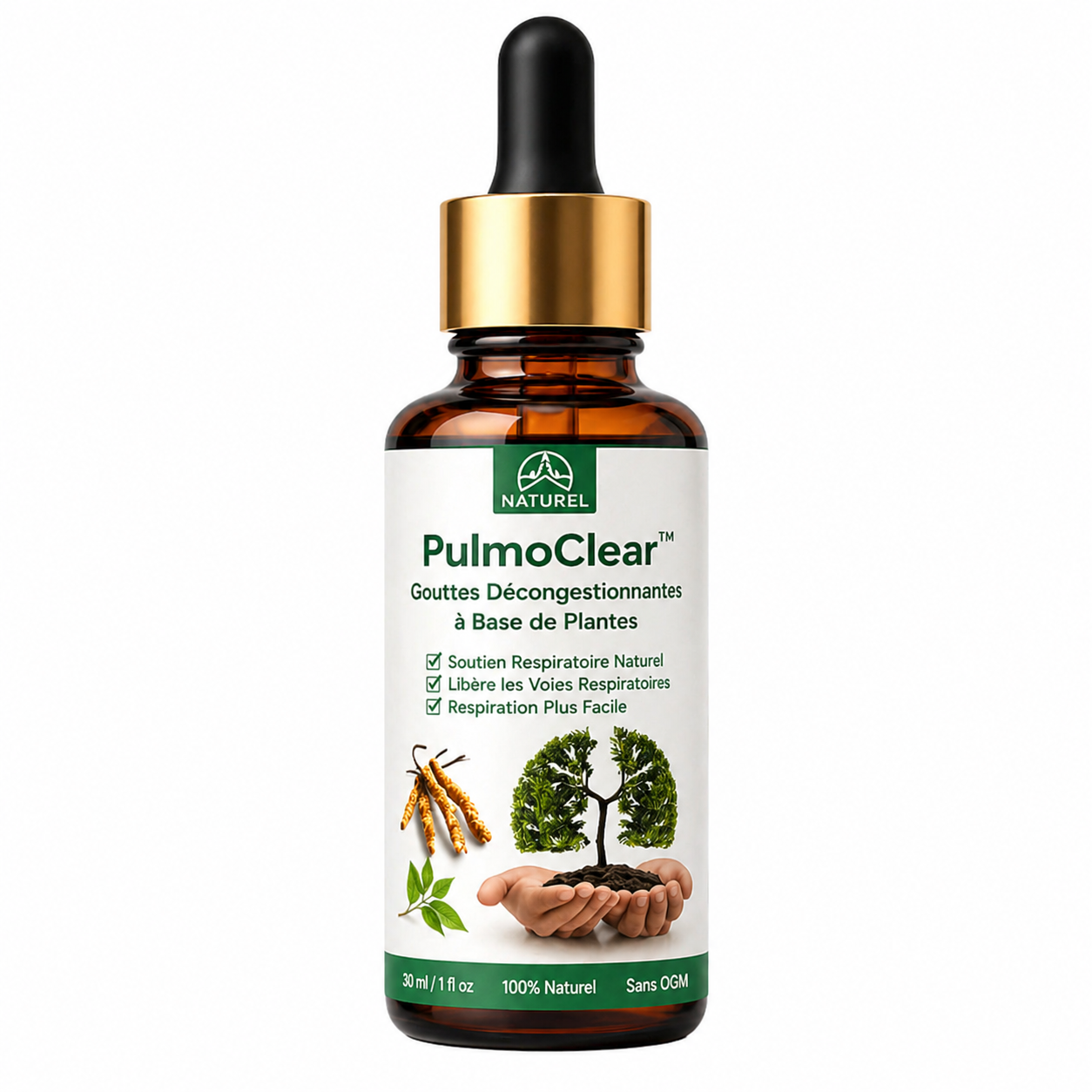 PulmoClear™ Gouttes Décongestionnantes | Évacuez le mucus et respirez à pleins poumons en 5 minutes chrono !