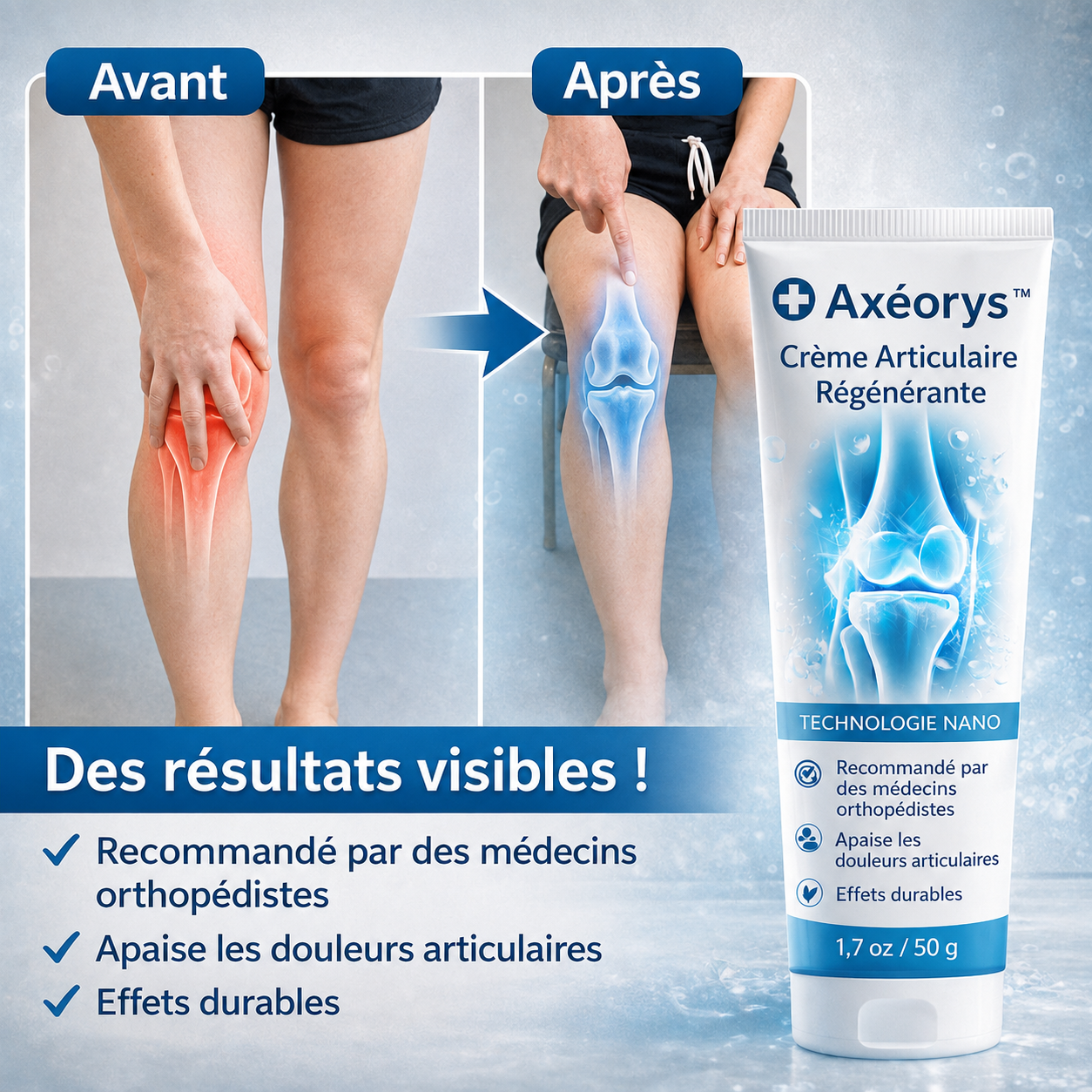 Axéorys™ Crème Articulaire Régénérante | Éliminez jusqu’à 97 % de vos douleurs articulaires en seulement 4 jours !