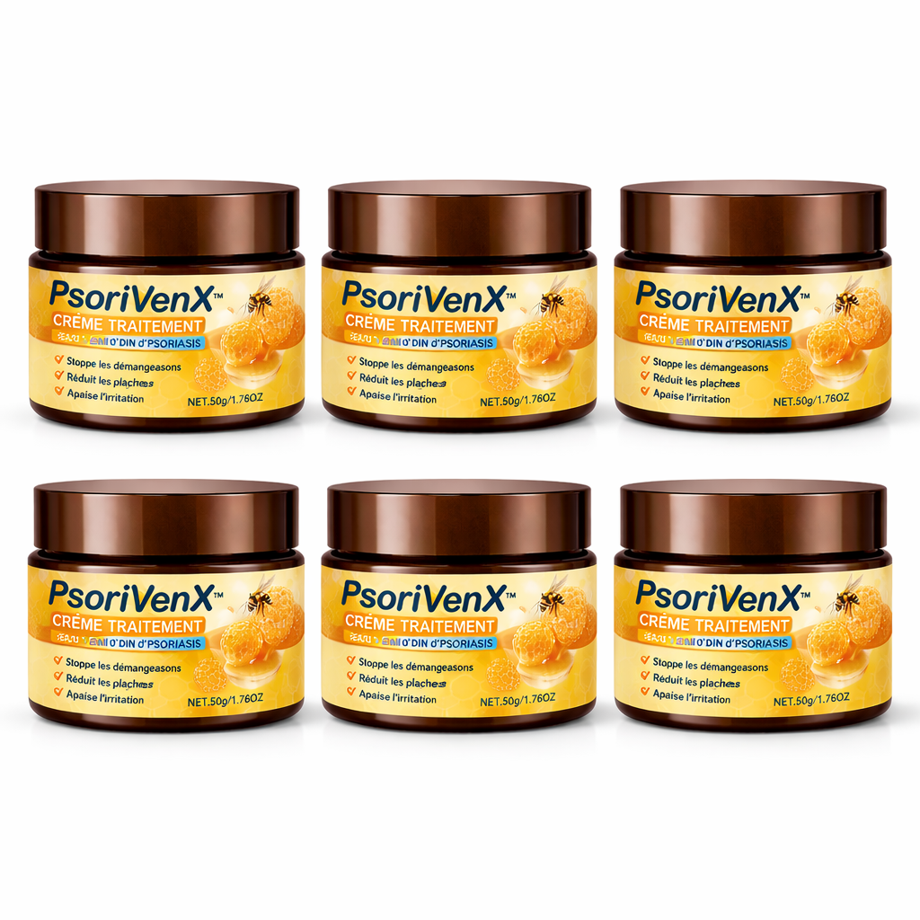 PsoriVenX™ Crème Traitement Psoriasis au Venin d’Abeille | Stoppez plaques et démangeaisons en 3 minutes !