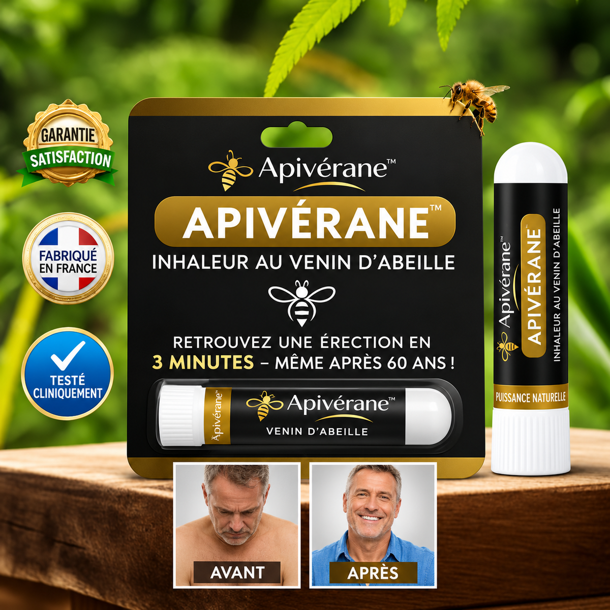 Apivérane™ Inhaleur au Venin d’Abeille | Retrouvez une érection en 3 minutes – même après 60 ans!