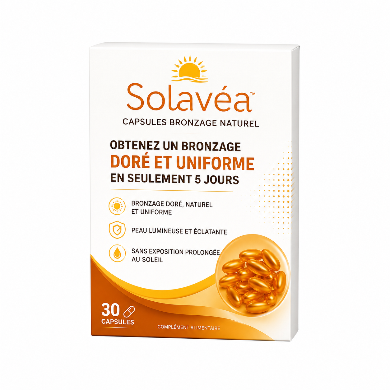 Solavéa™ Capsules Bronzage Naturel | Obtenez un bronzage doré et uniforme en seulement 5 jours !