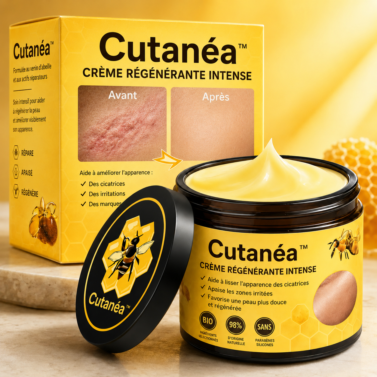 Cutanéa™ Crème Régénérante Intense | Répare et raffermit votre peau en 10 minutes !