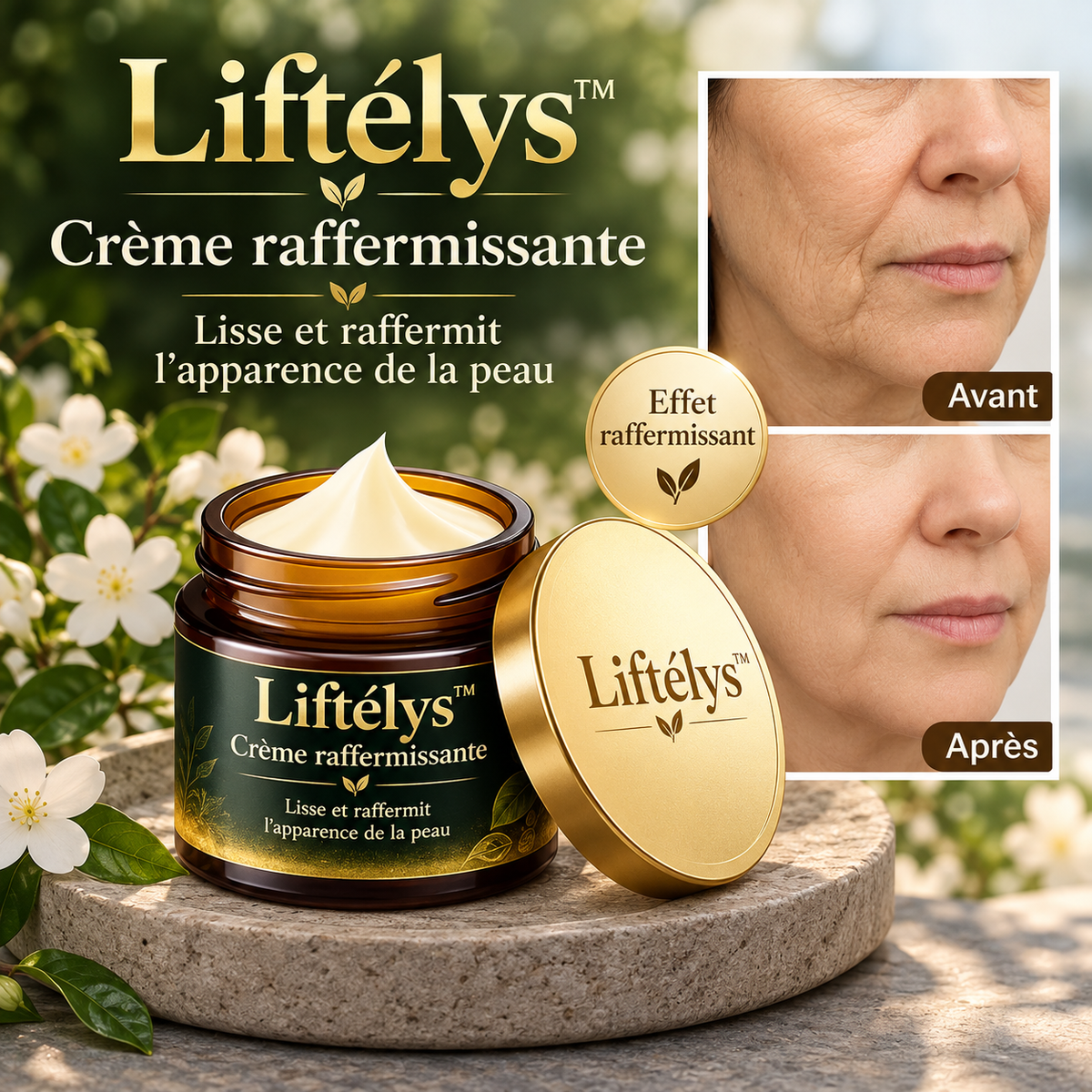 Liftélys™ Crème Raffermissante Anti-Relâchement | Lifte et raffermit votre peau en 10 minutes !