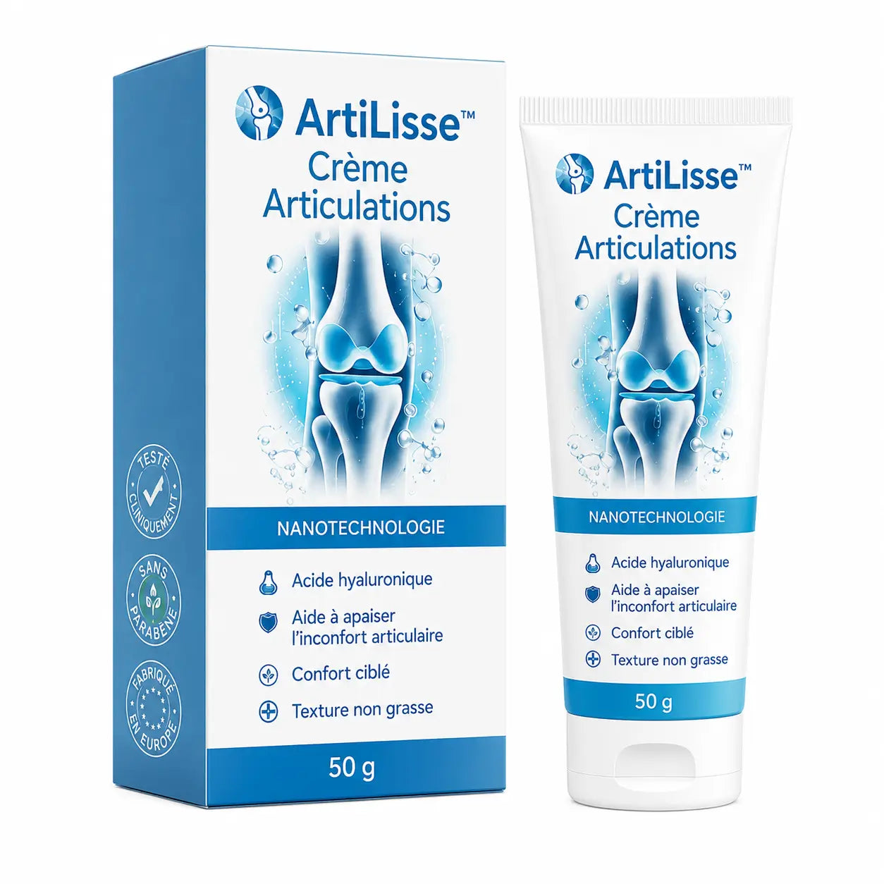 ArtiLisse™ Crème Articulations | Réduit les douleurs au genou jusqu’à 87% – en seulement 48 heures !