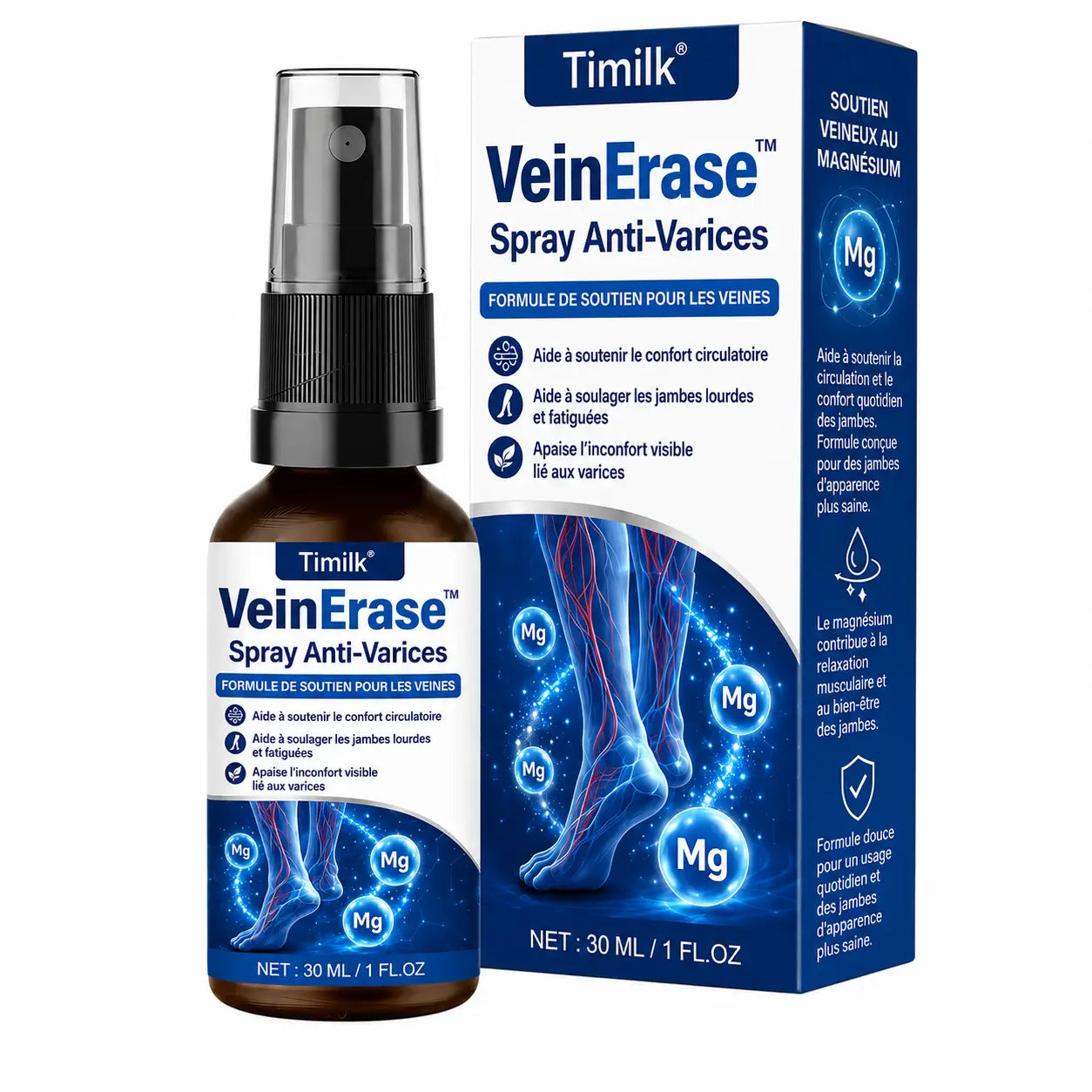 VeinErase™ Spray Anti-Varices | Effacez l’apparence des veines visibles et retrouvez des jambes lisses en 7 jours !