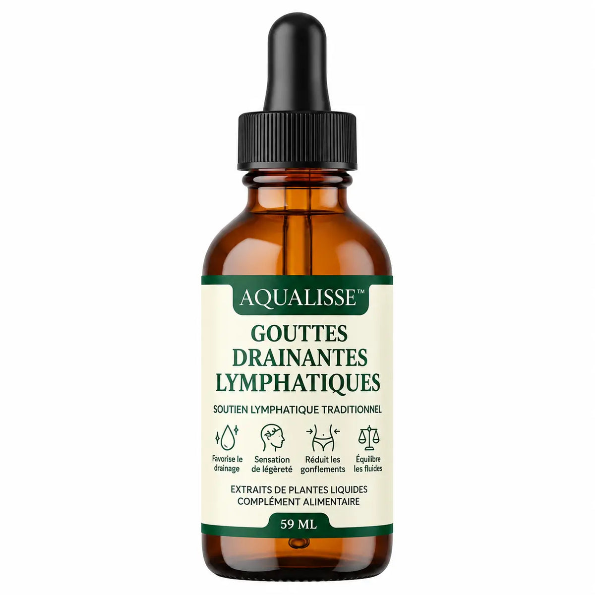 Aqualisse™ Gouttes Drainantes Lymphatiques | Dégonflez ventre, jambes et visage en quelques jours en éliminant l’eau piégée sous votre peau !