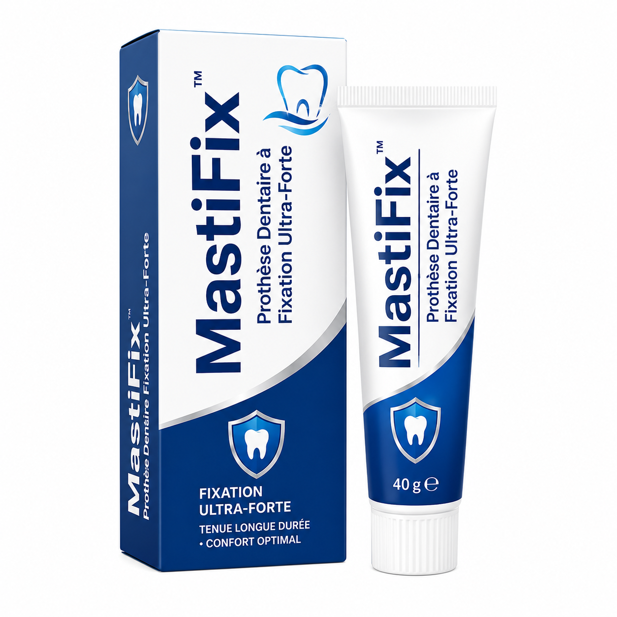 MastiFix™ Prothèse Dentaire à Fixation Ultra-Forte | Tient en place toute la journée sans colle!