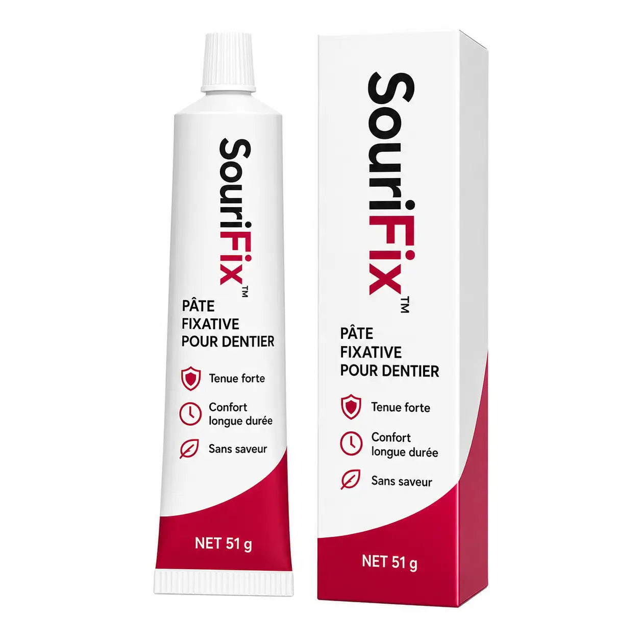 SouriFix™ Pâte Fixative pour Dentier | Fixez votre dentier solidement et retrouvez un confort parfait en 5 minutes !