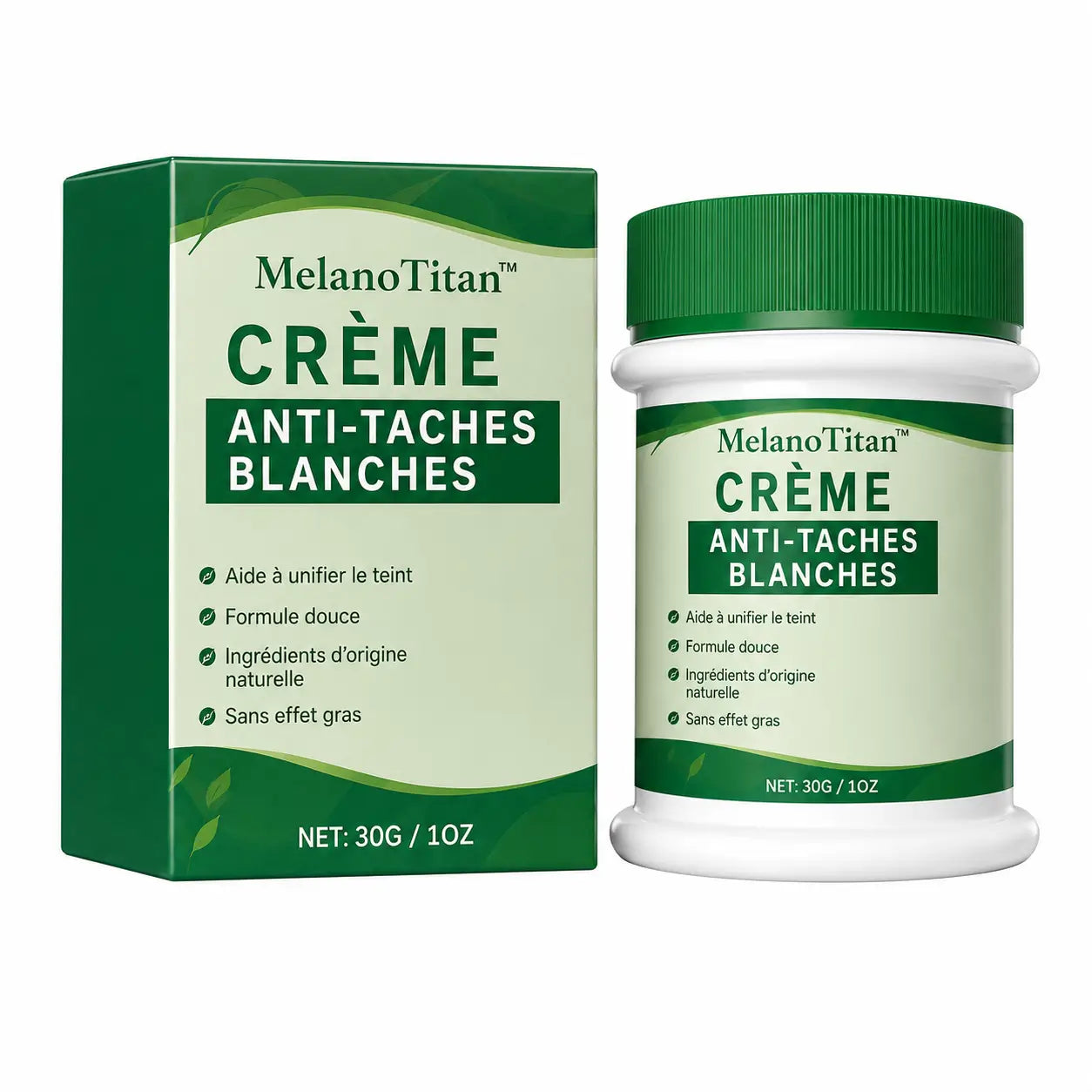 MelanoTitan™ Crème Anti-Taches Blanches | Uniformisez votre peau en 7 jours, sans maquillage épais !