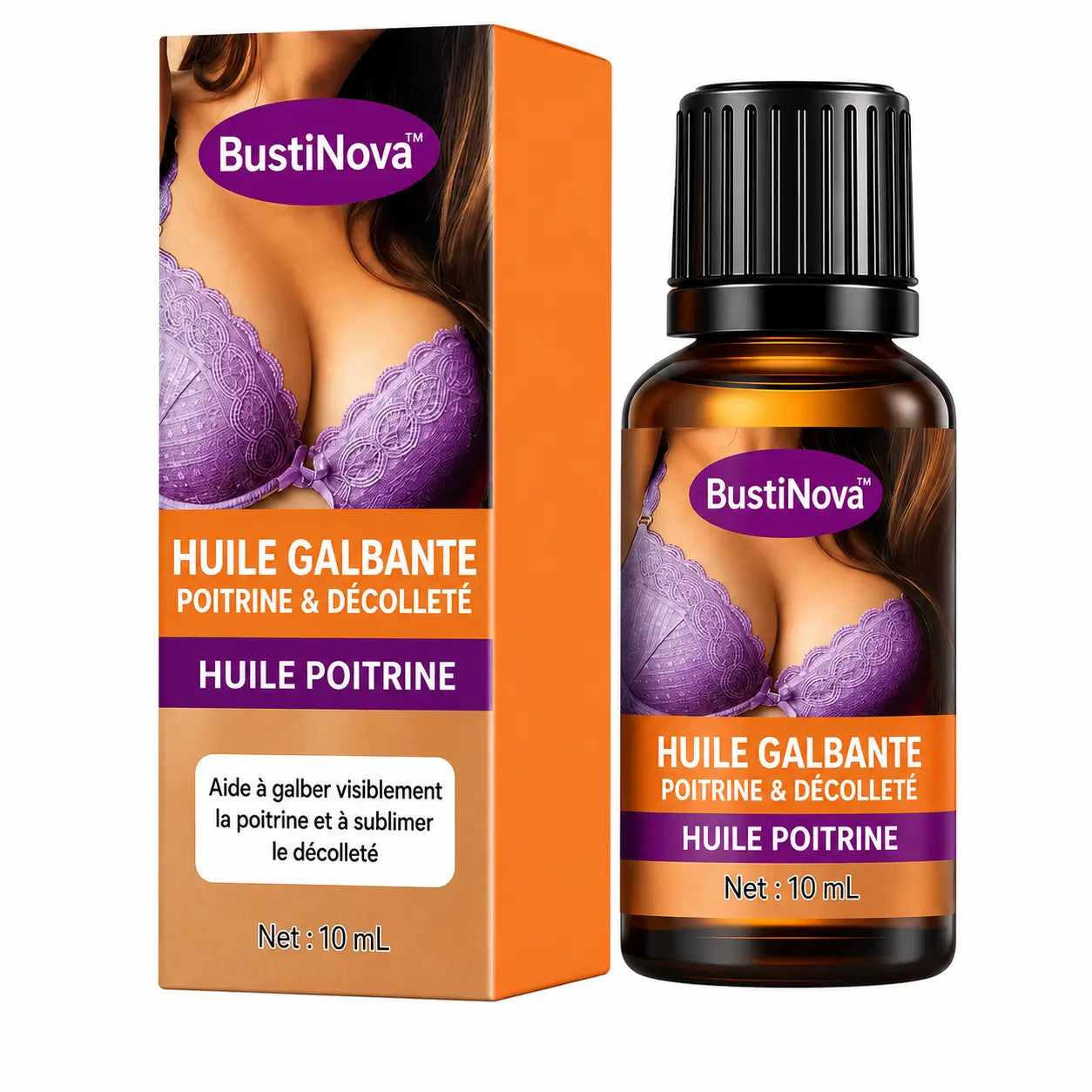 BustiNova™ Huile Galbante Poitrine & Décolleté | Raffermissez, liftez et regonflez visiblement votre buste sans chirurgie !