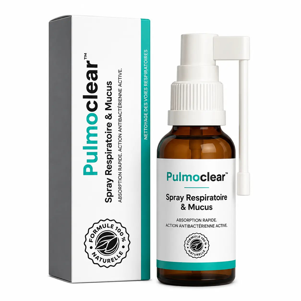 Pulmoclear™ Spray Respiratoire & Mucus | Aide à réduire jusqu’à 92 % du mucus accumulé dans les poumons en 48 heures !