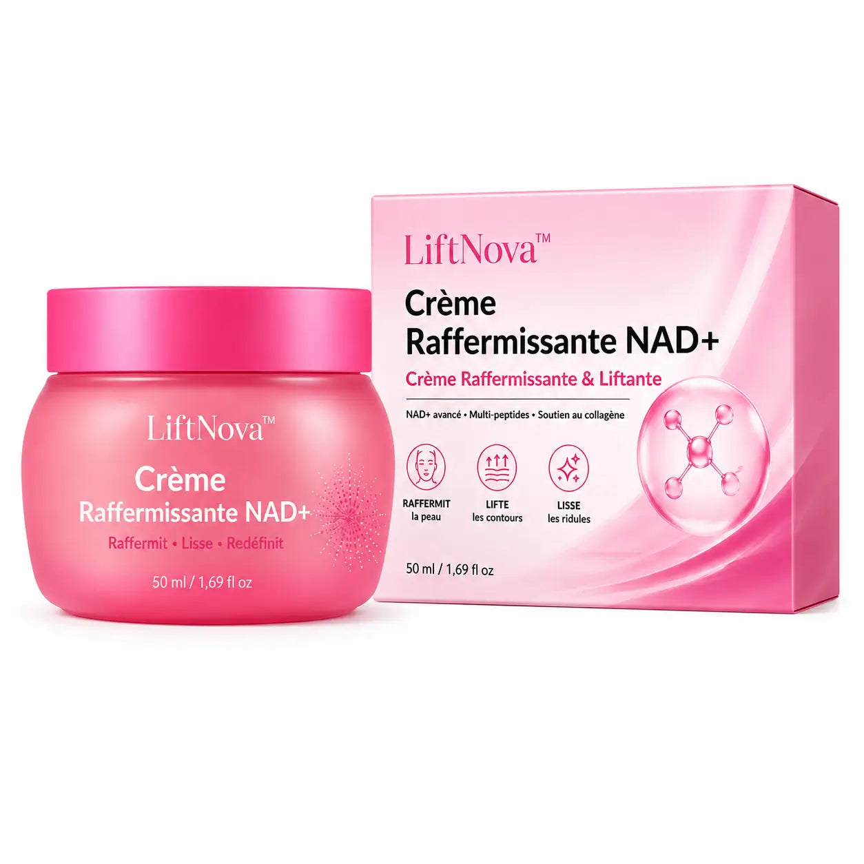 LiftNova™ Crème Raffermissante NAD+ | Lissez rides, relâchement et peau fripée en 14 jours, sans injections !