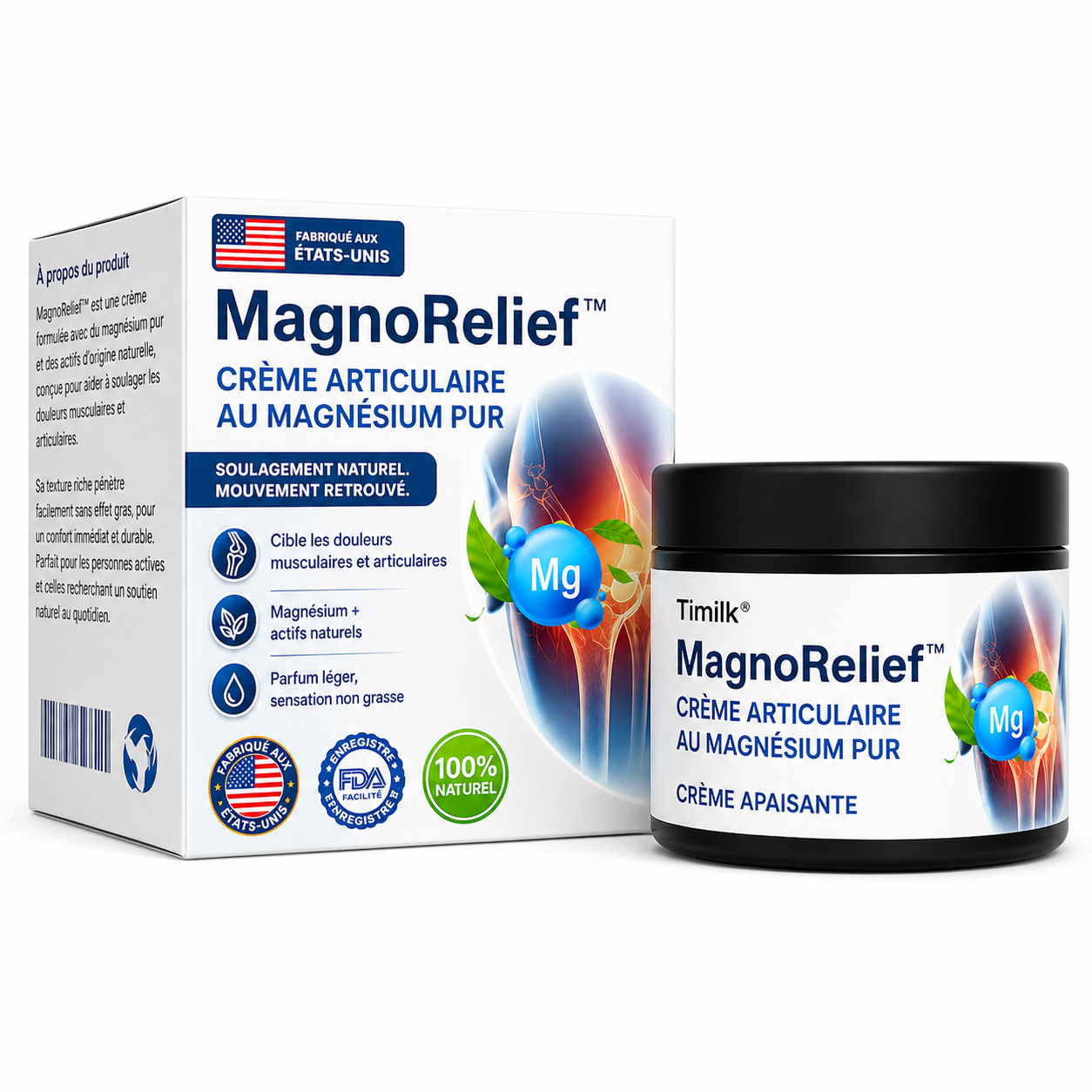 MagnoRelief™ Crème Articulaire au Magnésium Pur | Soulage arthrite et douleurs chroniques en 2 minutes chrono!