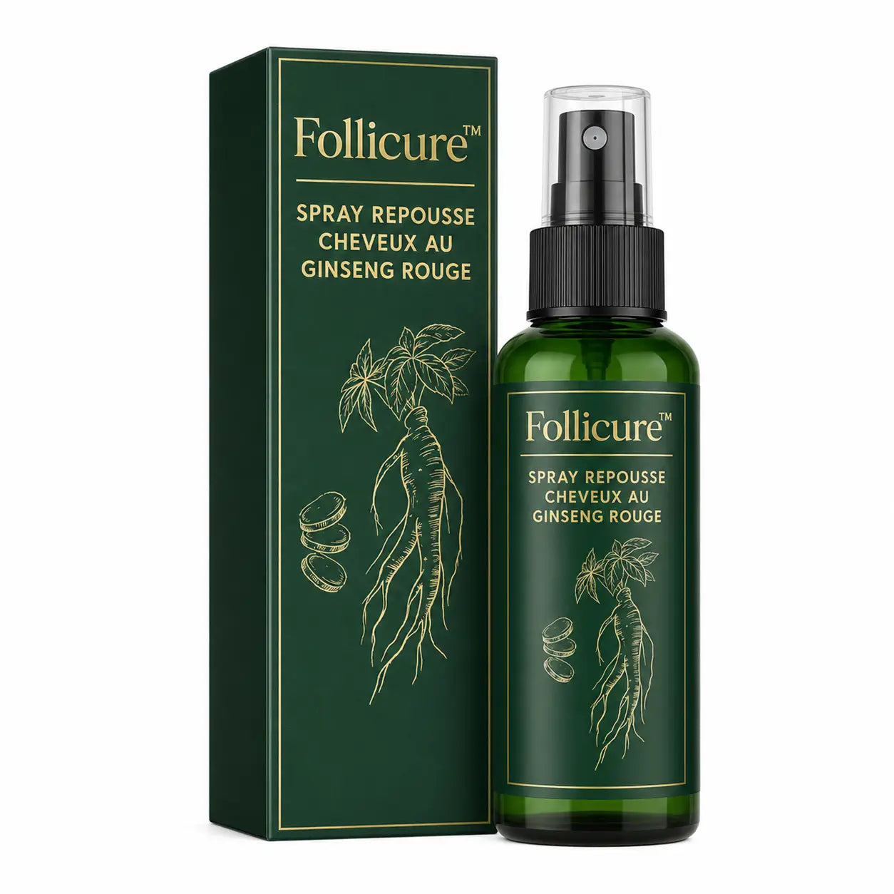 Follicure™ Spray Repousse Cheveux au Ginseng Rouge | Stoppez la chute et retrouvez des cheveux plus denses en 8 semaines !