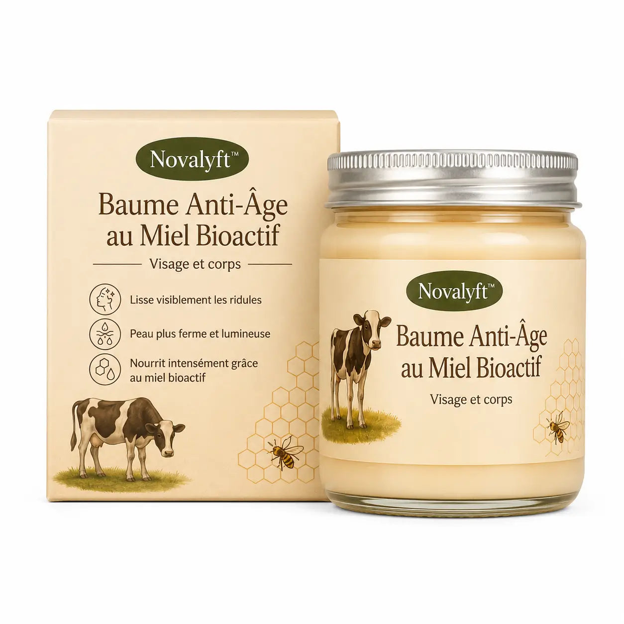 Novalyft™ Baume Anti-Âge au Miel Bioactif | Efface 10 ans de rides en 5 jours – sans aiguille ni chirurgie!