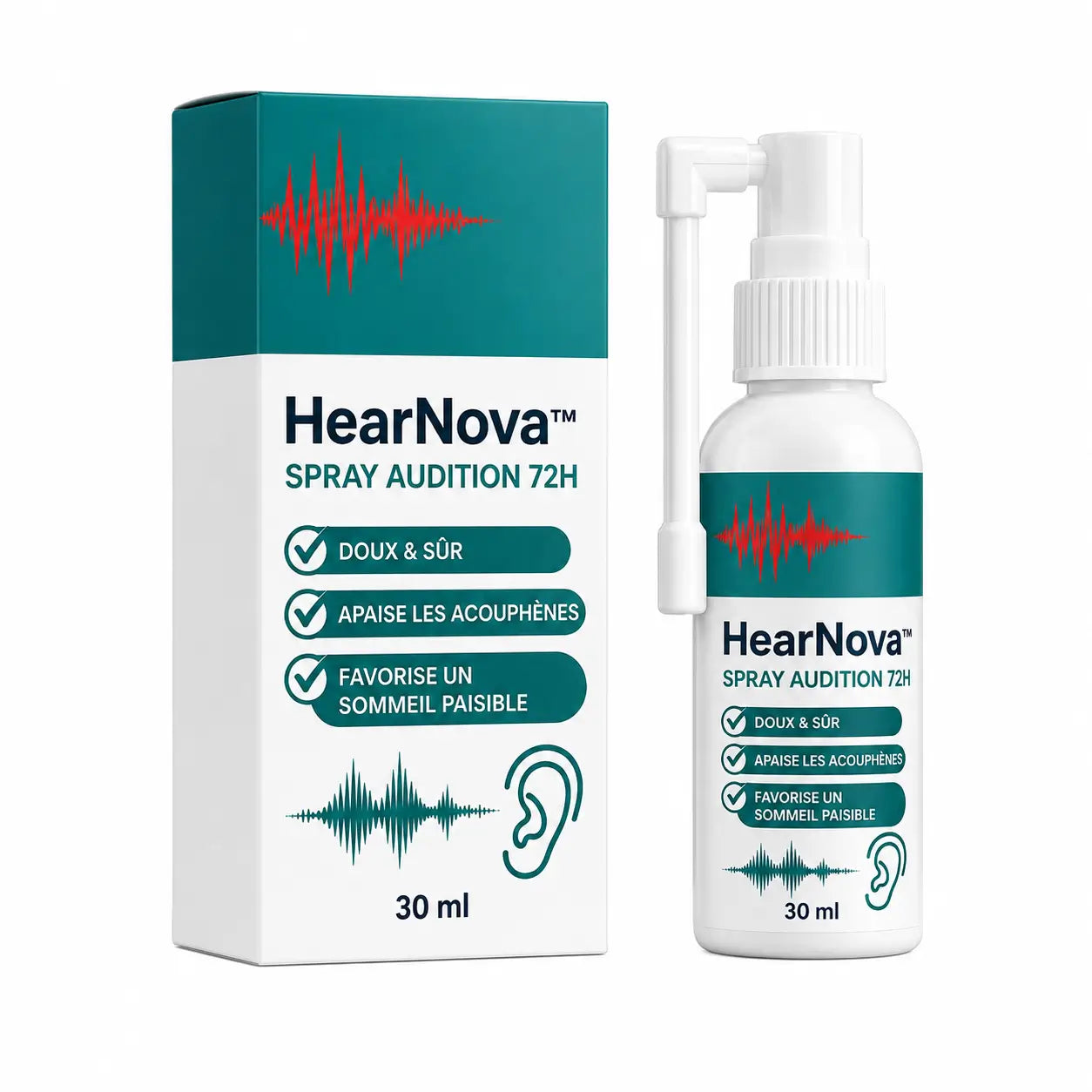 HearNova™ Spray Audition 72H | Améliorez votre audition jusqu'à 99 % en seulement 72 heures !