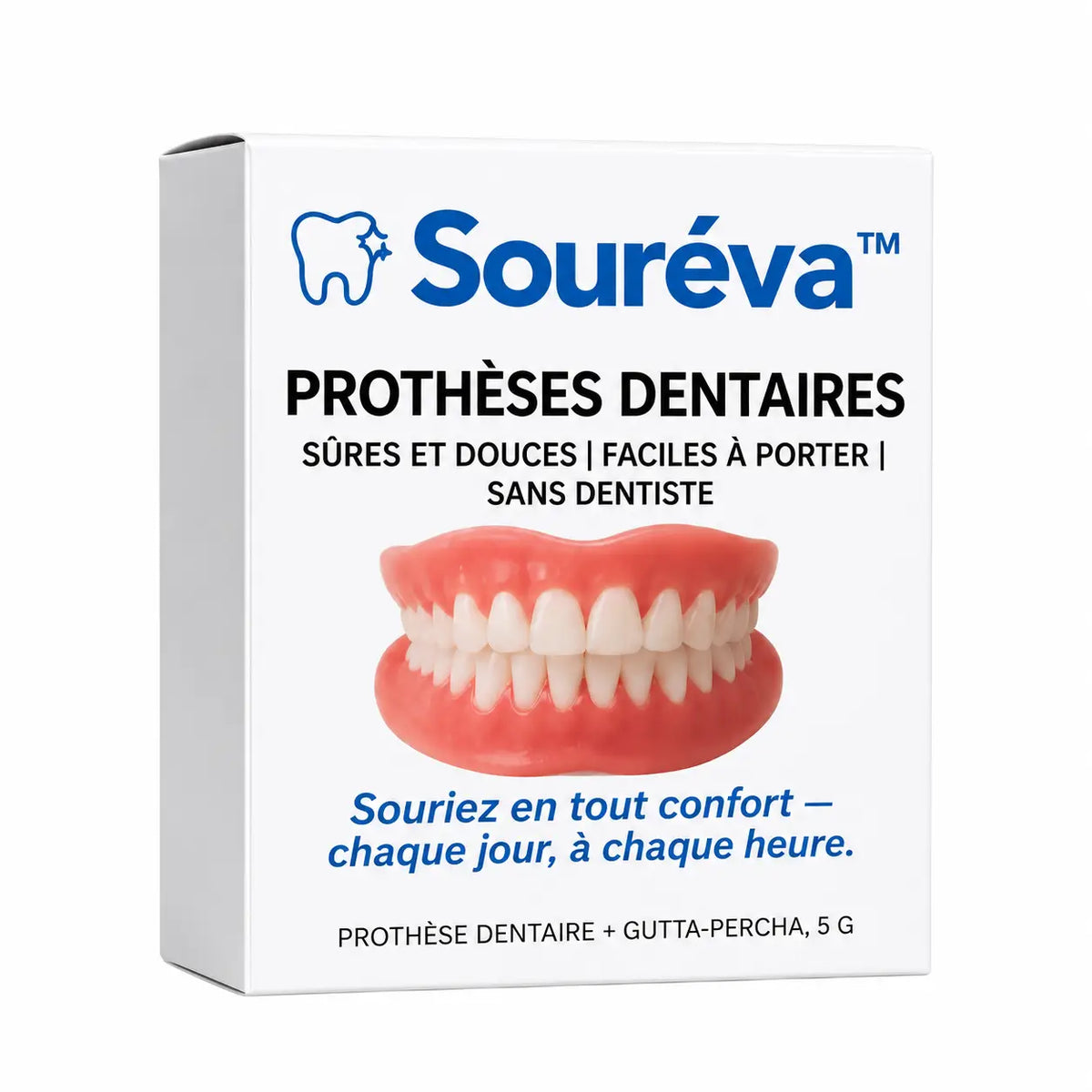 Souréva™ Prothèses dentaires | Retrouvez votre sourire naturel en 3 minutes !