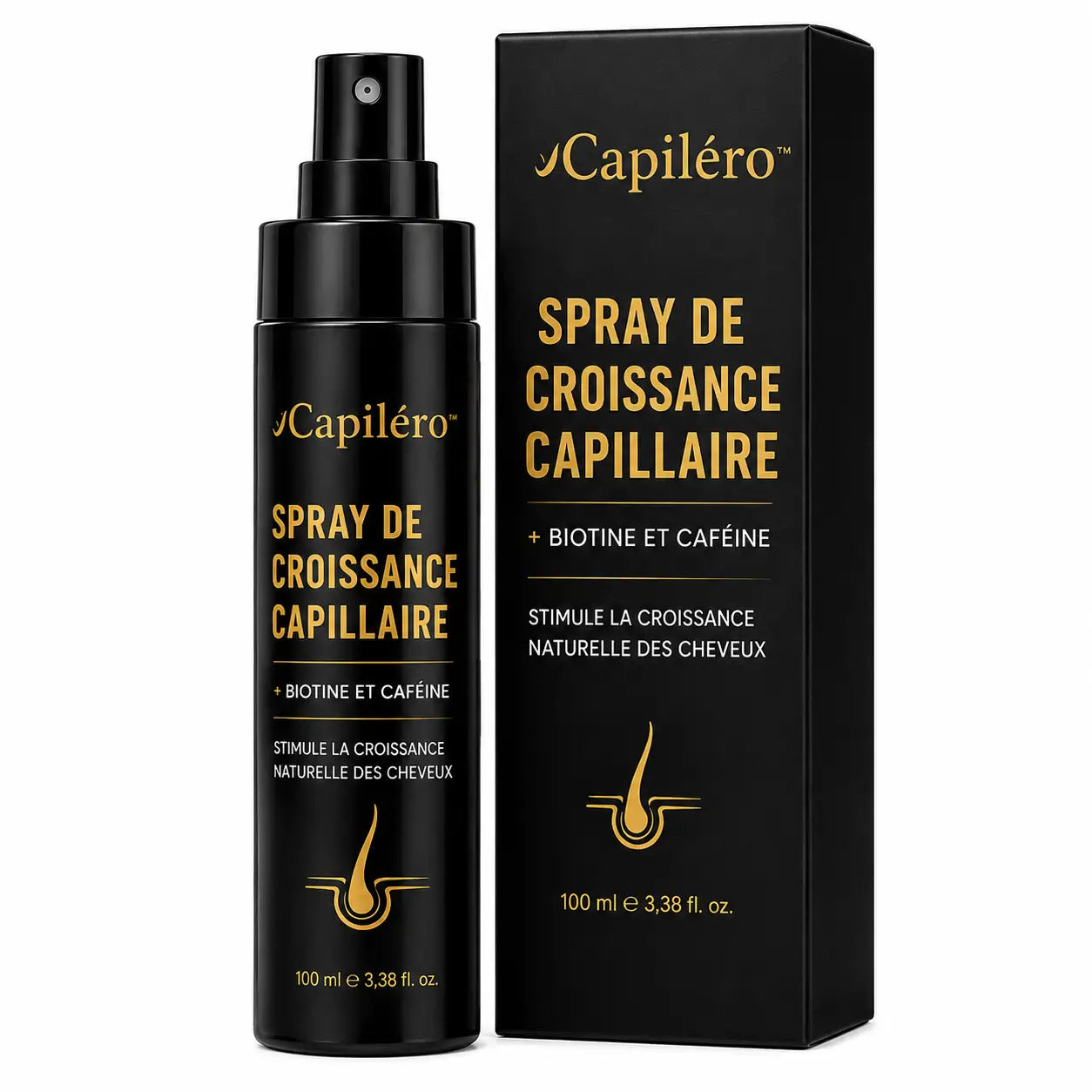 Capiléro™ Spray de croissance capillaire | Aide à réduire la chute des cheveux et rend vos cheveux visiblement plus épais en seulement 14 jours !