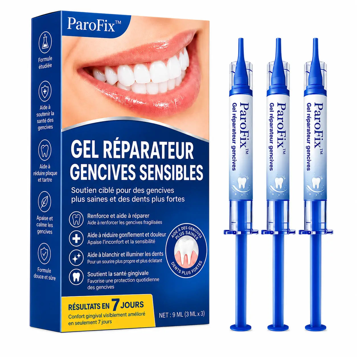 ParoFix™ Gel Réparateur Gencives Sensibles | Apaisez saignements, mauvaise haleine et gencives rétractées pendant votre sommeil !