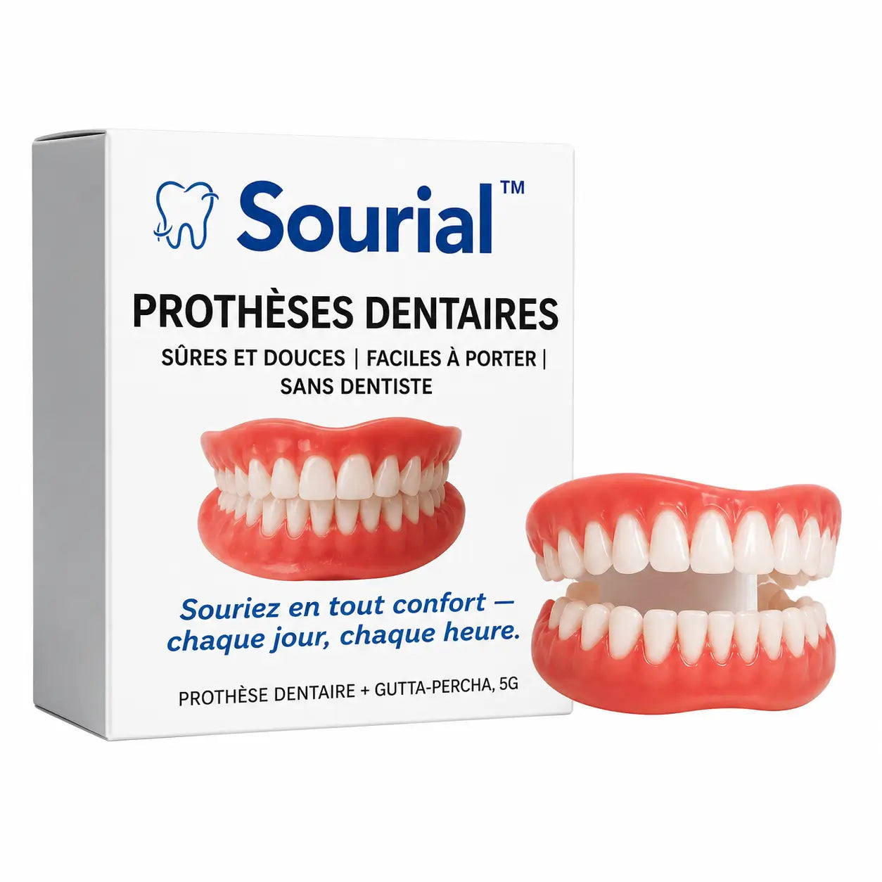 Sourial™ Prothèses dentaires | Retrouvez votre sourire naturel en 3 minutes !