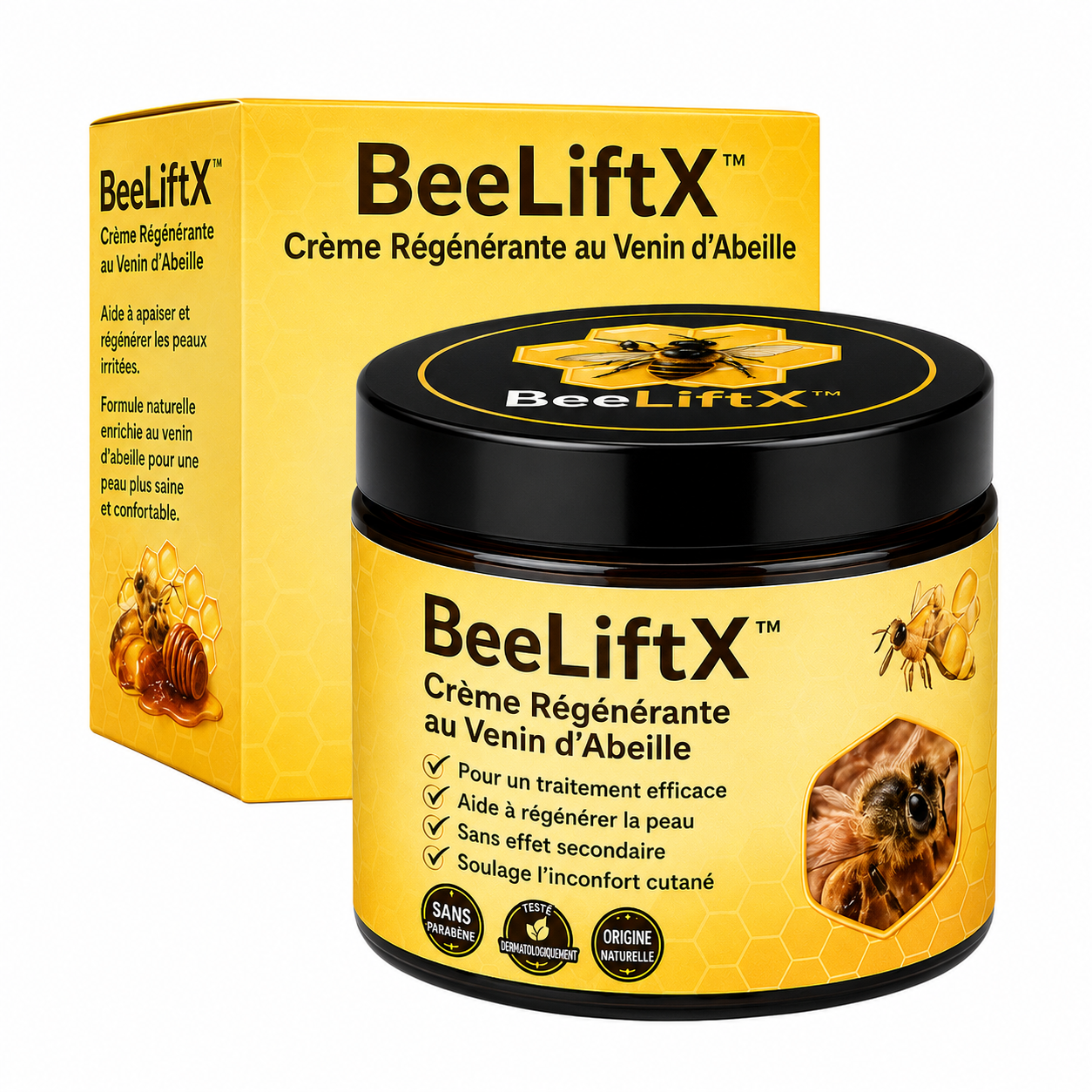 BeeLiftX™ Crème Régénérante au Venin d’Abeille | Répare, lisse et revitalise votre peau en 10 minutes!