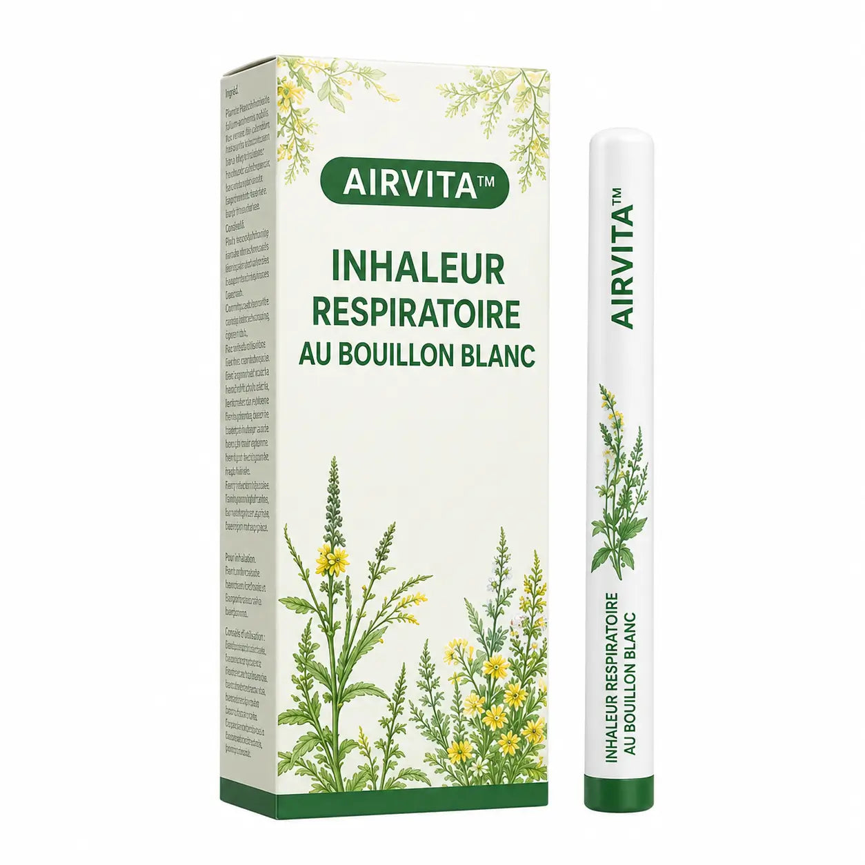 AirVita™ Inhaleur Respiratoire au Bouillon Blanc | Respirez plus librement en 2 minutes, sans gélules ni sirops !