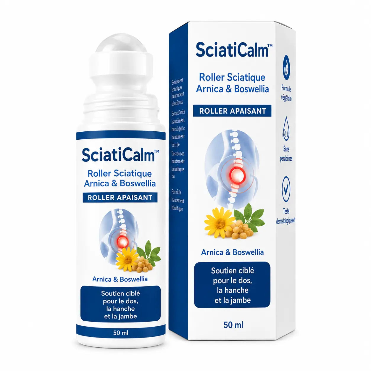 SciatiCalm™ Roller Sciatique Arnica & Boswellia | Élimine les sciatiques brûlantes et l’engourdissement en 24h, avant que vous ne puissiez plus que regarder votre vie passer !