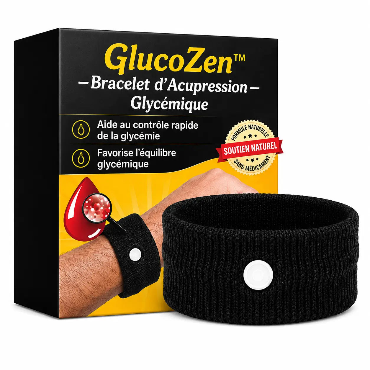 GlucoZen™ Bracelet d’Acupression Glycémique | Aidez votre corps à stabiliser le sucre et retrouvez énergie, contrôle et légèreté au quotidien !