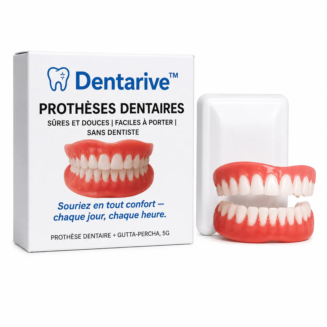 Dentarive™ Prothèses dentaires | Retrouvez votre sourire naturel en 3 minutes !