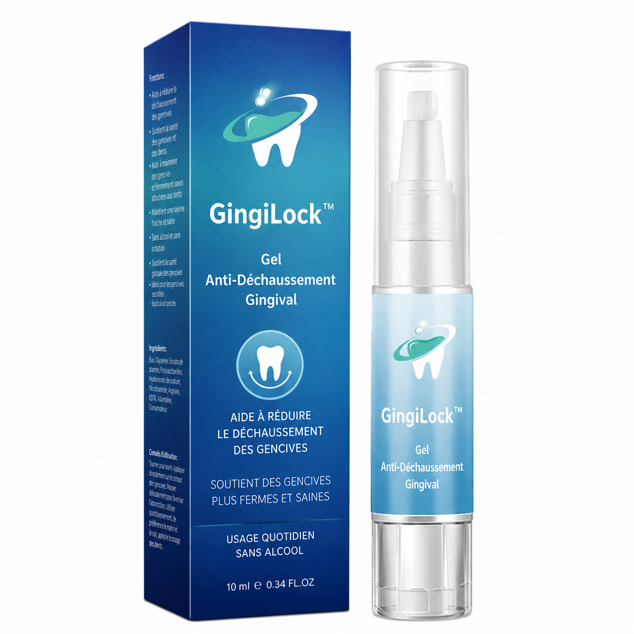 GingiLock™ Gel Anti-Déchaussement Gingival | Freinez le recul des gencives et gardez vos dents solidement ancrées !