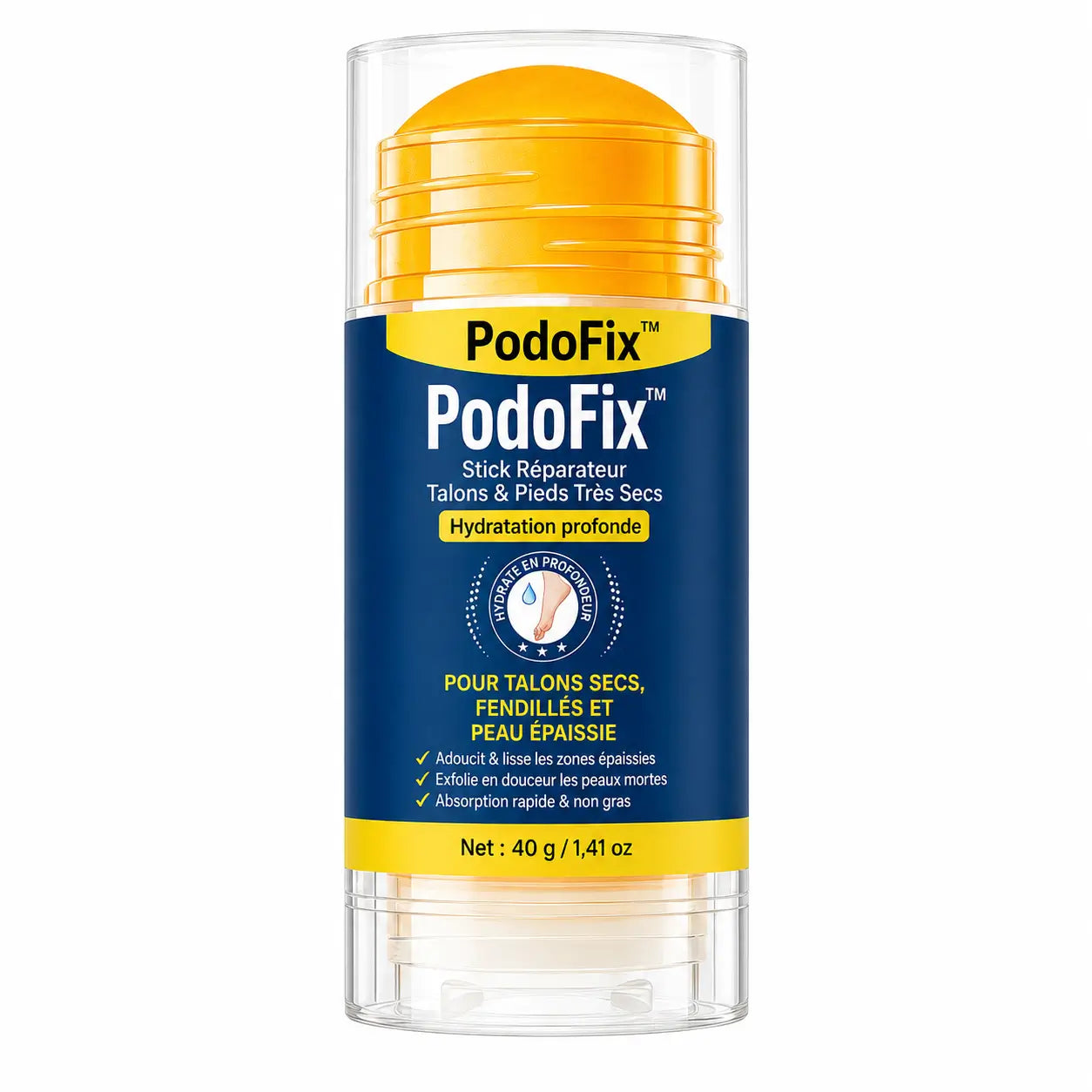 PodoFix™ Stick Réparateur Talons & Pieds Très Secs | Répare les crevasses et adoucit la peau dès les premiers jours !